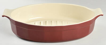 Le Potier Burgundy (Bordeaux) 16" Oval Baker by Emile Henry