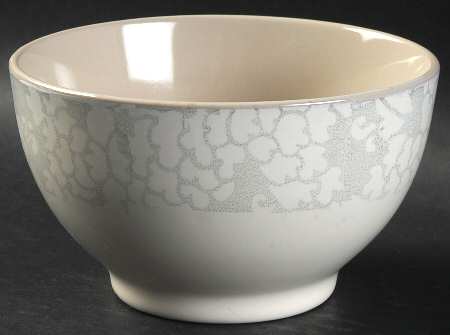 Floral Taupe Soup/Cereal Bowl