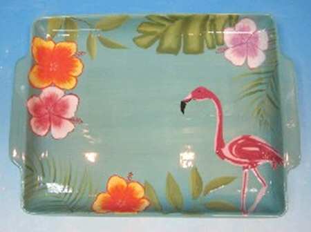 Flamenco 14" Rectangular Handled Tray