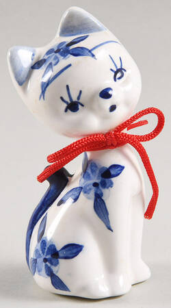 Delft Blue Cat Figurine