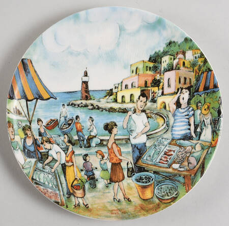 Market Scenes Salad Plate