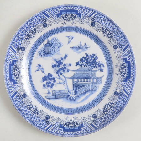 Chinese Garden Blue Salad Plate