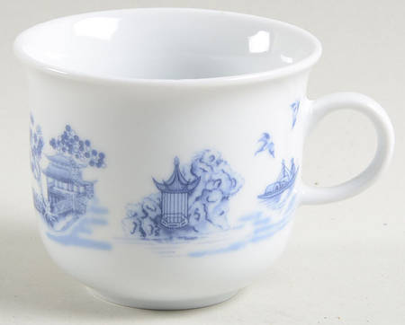 Chinese Garden Blue Flat Cup