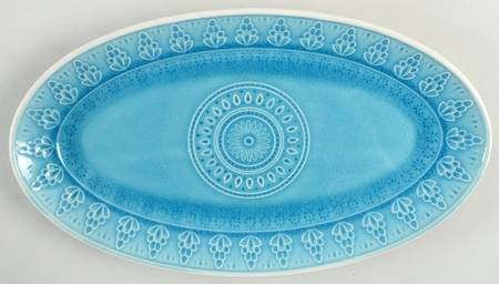 Fez Turquoise 14" Oval Serving Platter