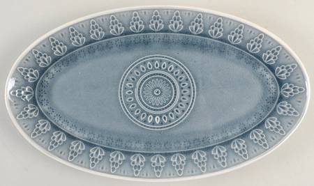 Fez Dove Grey 14" Oval Serving Platter