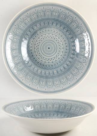 Fez Dove Grey 12" Round Serving Bowl
