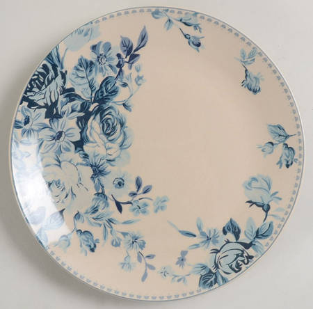 Traditional Blue Rose Salad Plate