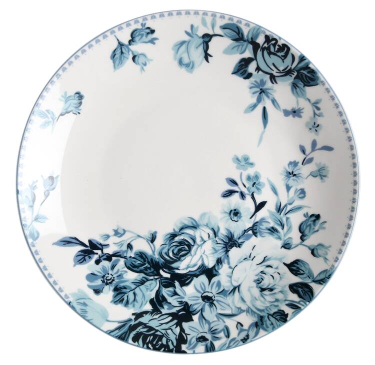 Traditional Blue Rose Salad Plate