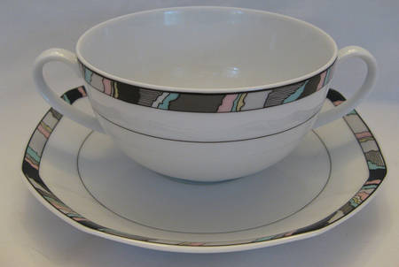 ESC347 Flat Cream Soup Bowl & Saucer Set