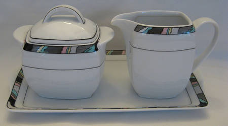 ESC347 Creamer & Sugar with Lid & Tray Set