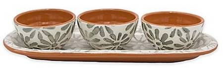 Margarida Condiment Set-3 Open Bowls & Tray