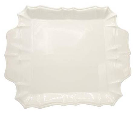 Chloe White 16" Square Handled Platter