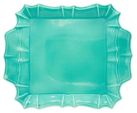 Chloe Turquoise 16" Square Handled Platter