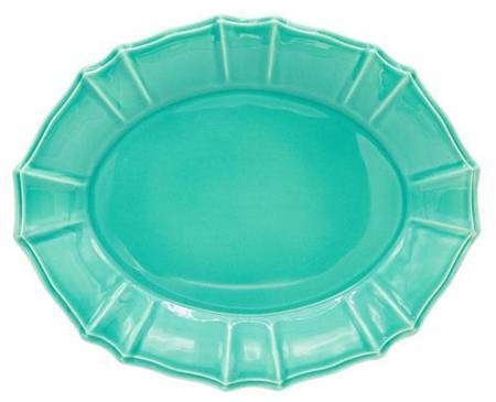 Chloe Turquoise 15" Oval Serving Platter