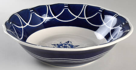 Blue Garden 12" Round Serving Bowl
