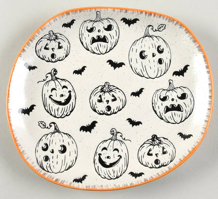 Jack O Lantern Salad/Dessert Plate