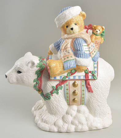 Cherished Teddies Figural Cookie Jar & Lid