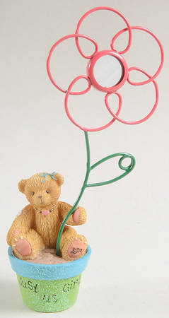 Cherished Teddies Floral Photo Clip Holder