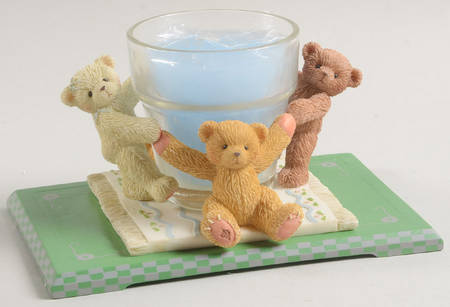 Cherished Teddies Votive Candleholder with Glass Globe
