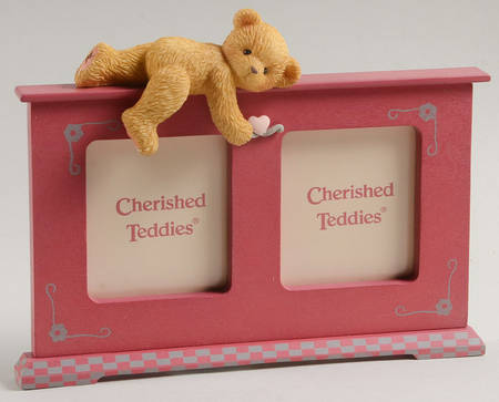 Cherished Teddies Double Frame-Holds 2" X 2"