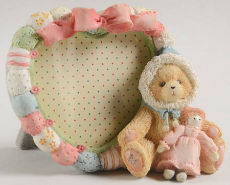 Cherished Teddies Heart Shaped Frame-Holds 2 1/2" X 2 1/2''