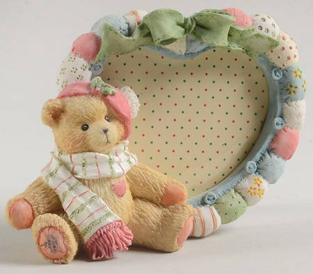 Cherished Teddies Heart Shaped Frame-Holds 2 1/2" X 2 1/2"