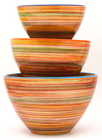 Raia Orange (3 Piece) Nesting Bowl Set (6", 8", 9")