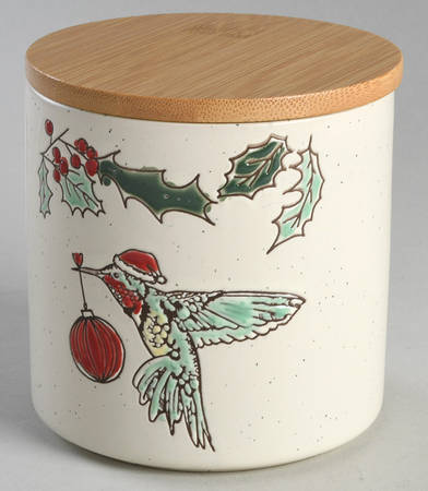 Holiday Hummingbird Small Canister & Lid