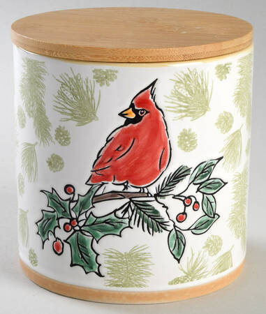 Evelyn Cardinal Medium Canister & Lid