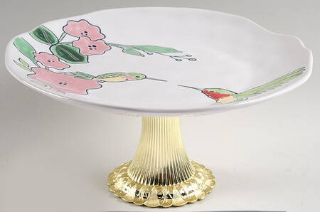 Magical Hummingbird Cake Stand with 4"-5" Metal Pedestal  Hc
