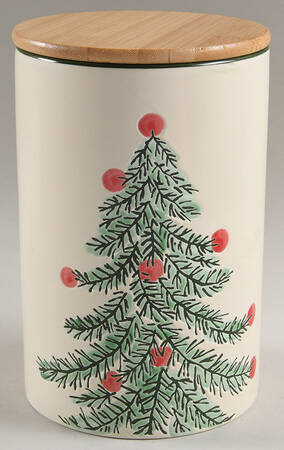 Erma Holiday Tree Large Canister & Lid