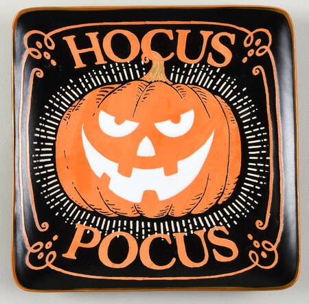 Haunted Halloween Square Salad Plate