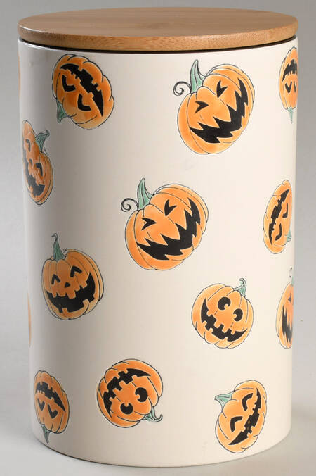 Jack O Lantern Large Canister & Lid