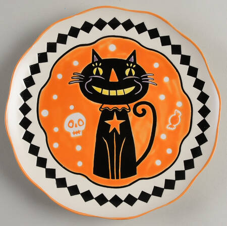 Crafty Cat Black Salad Plate
