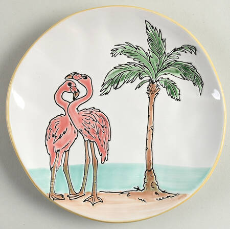 Britney Flamingo Salad Plate