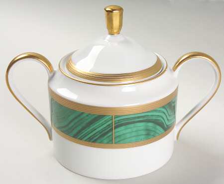 Imperial Court Malachite Sugar Bowl & Lid