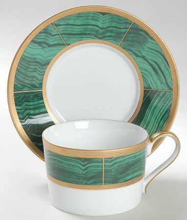 Imperial Court Malachite Flat Cup & Saucer Set