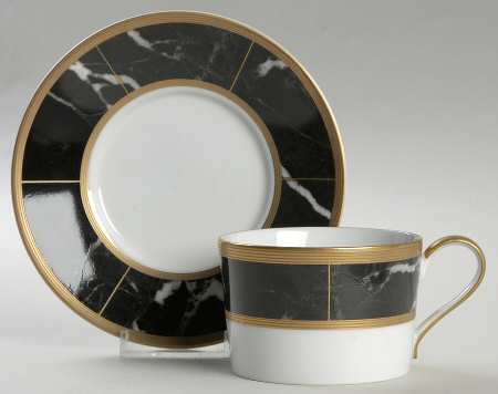 Imperial Court Onyx Flat Cup & Saucer Set