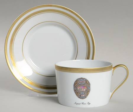 Imperial Egg Collection Flat Cup & Saucer Set by Faberge