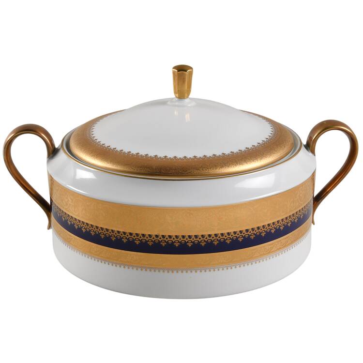 Imperial Heritage Cobalt Blue Round Covered Vegetable