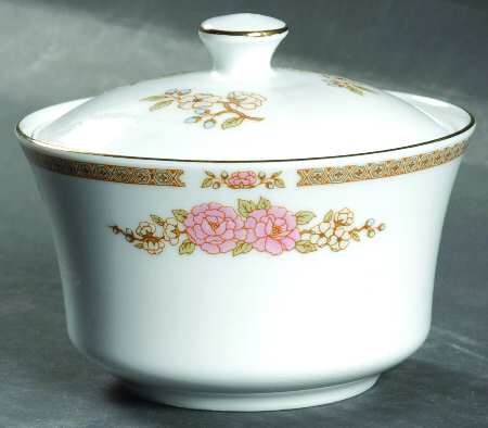Floral Mist Sugar Bowl & Lid