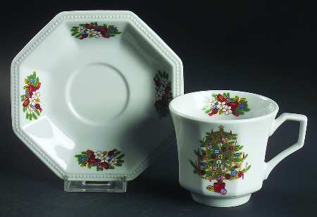 Peace On Earth Footed Cup & Saucer Set