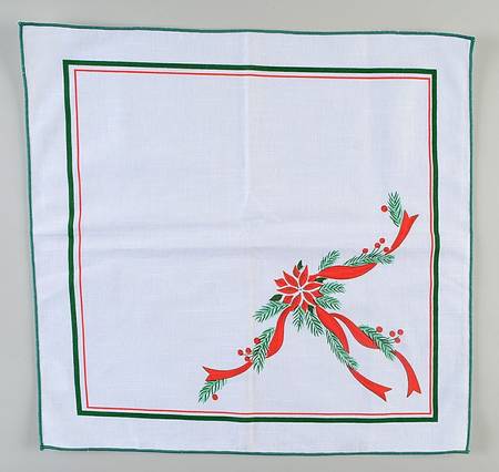 Poinsettia & Ribbon Cloth Napkin