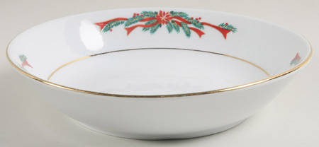 Poinsettia & Ribbon Coupe Soup Bowl