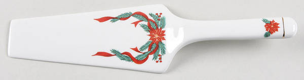 Poinsettia & Ribbon Solid Ceramic Pie/Cake Server