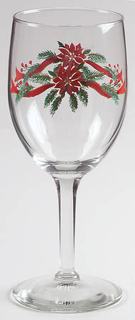 Poinsettia & Ribbon 8 Oz Glassware Wine