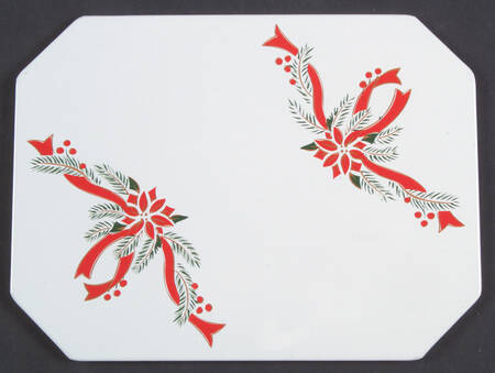 Poinsettia & Ribbon Metal Trivet