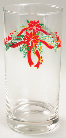 Poinsettia & Ribbon 14 Oz Glassware Tumbler