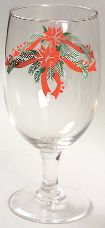Poinsettia & Ribbon 16 Oz Glassware Iced Tea