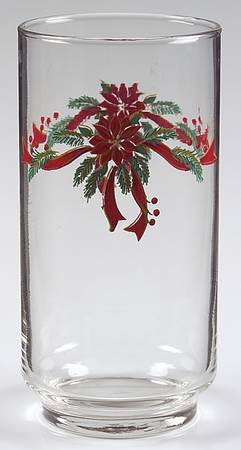 Poinsettia & Ribbon 14 Oz Glassware Tumbler